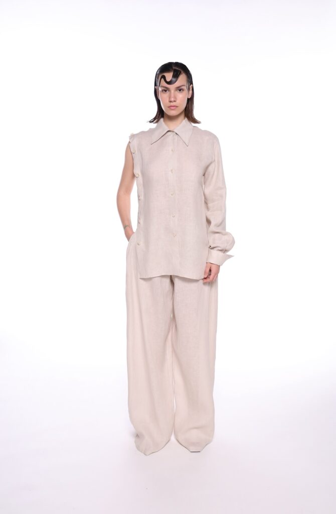 Cem Beige Linen Shirt