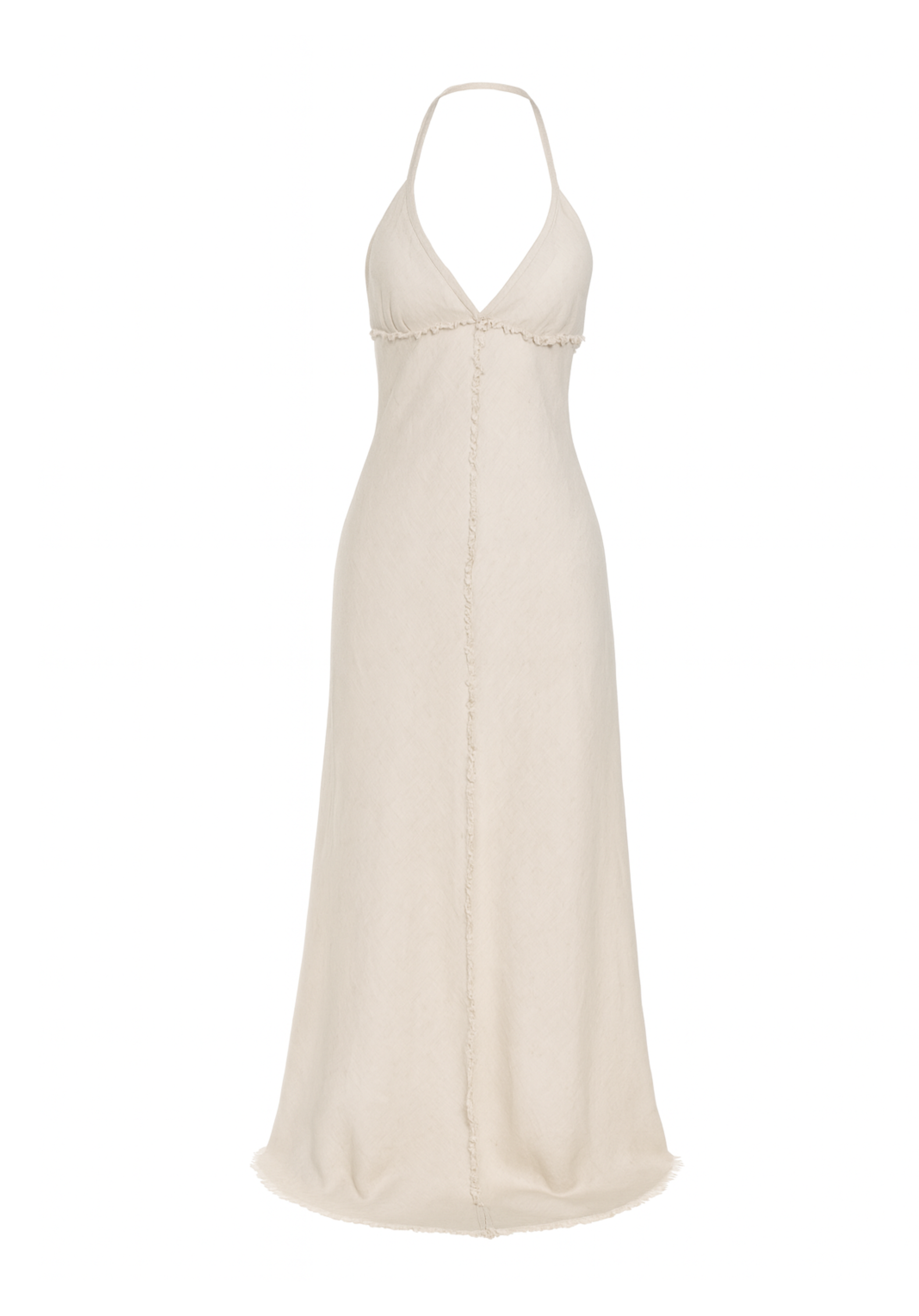 Afrina Beige Linen Dress