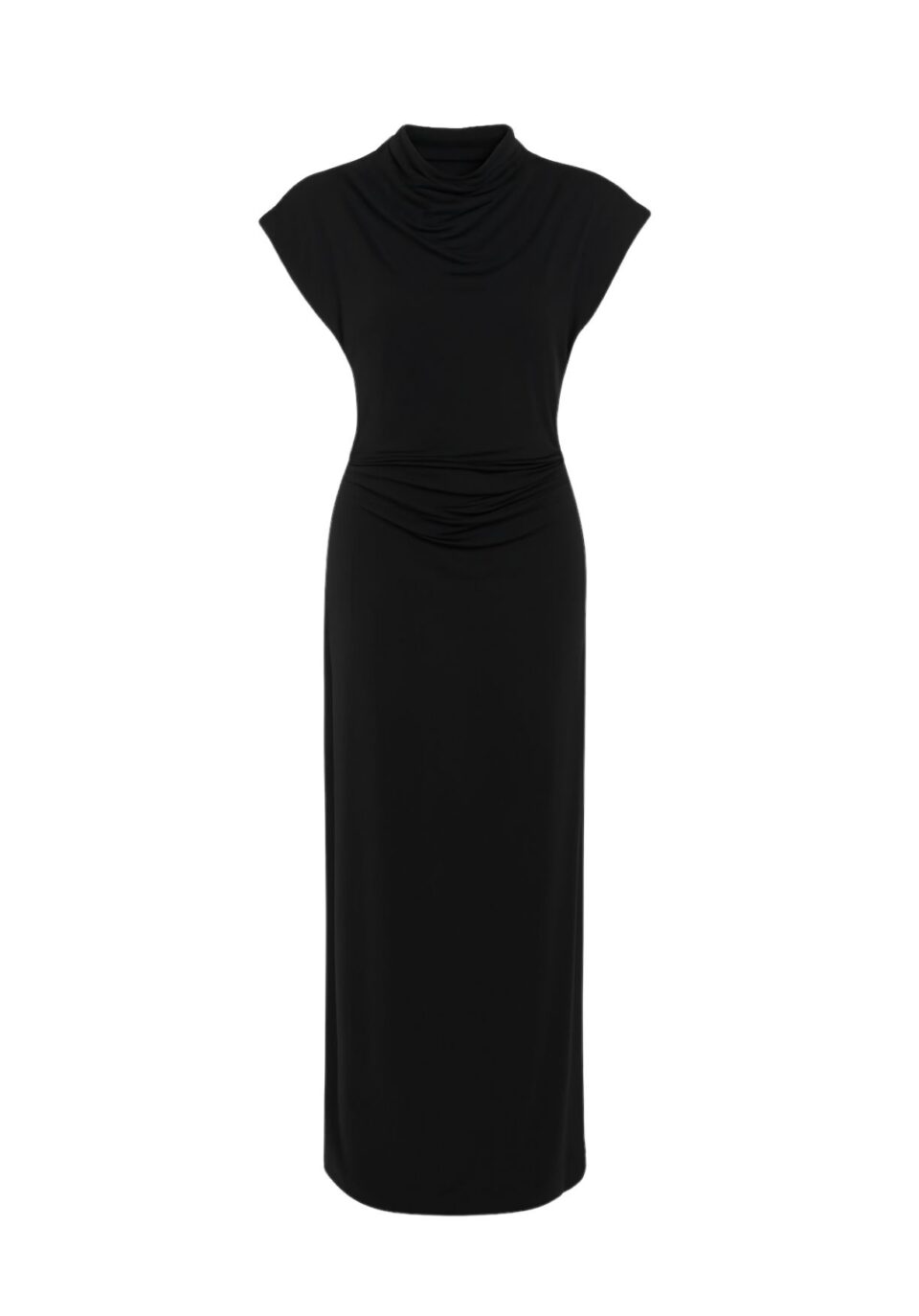 Aidan Draped Black Dress