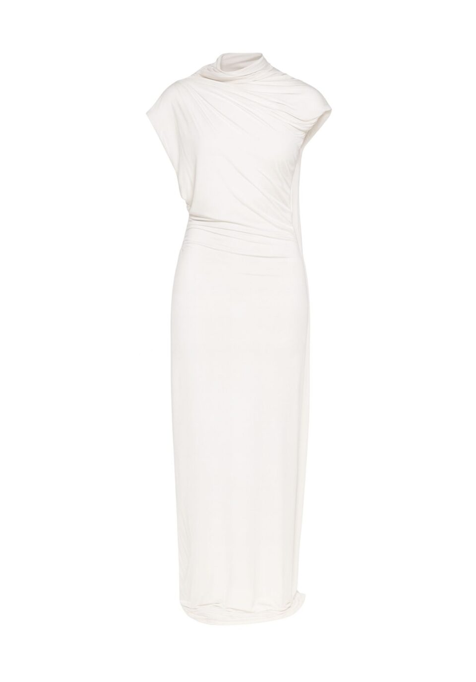 Anzotica Draped White Dress