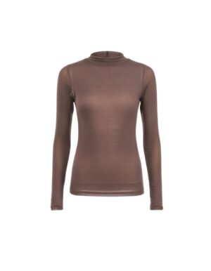 REGUSH 02 Ebus Brown Turtleneck Top