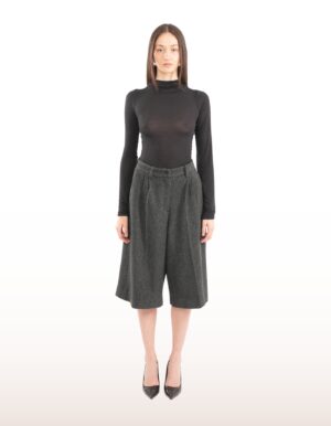 Regush Denata Grey Wool Herringbone Culottes 1