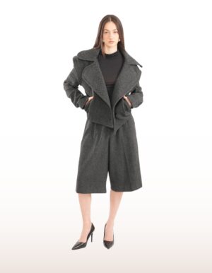 Regush Denata Grey Wool Herringbone Jacket 10