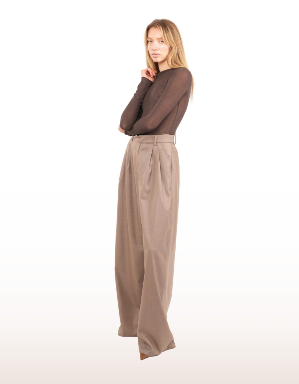 Druena Brown Wool Trousers