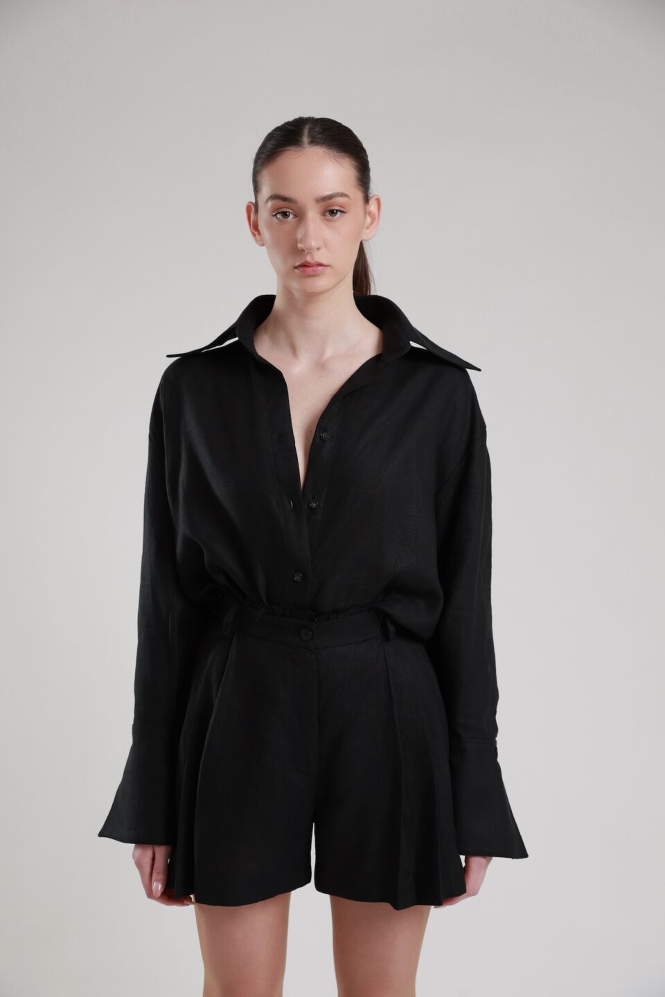 Besa Black Linen Shirt