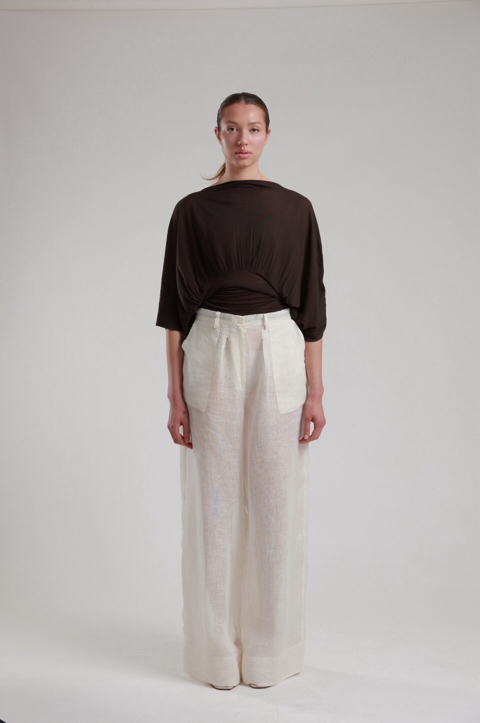 Epid Light Beige Linen Pants