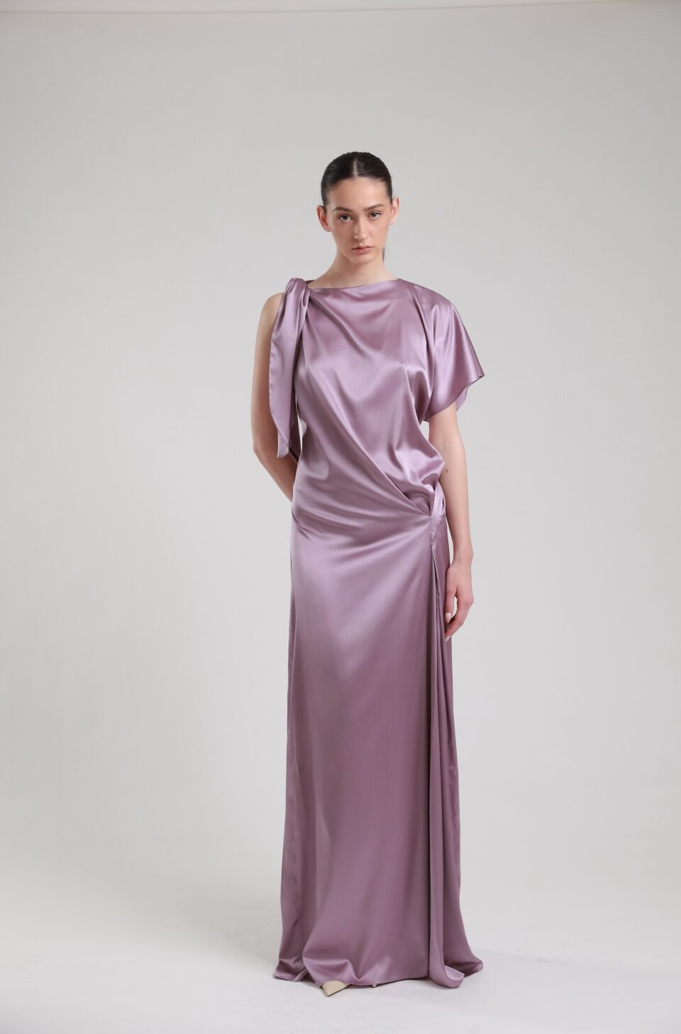 Argjir Violet Silk Dress