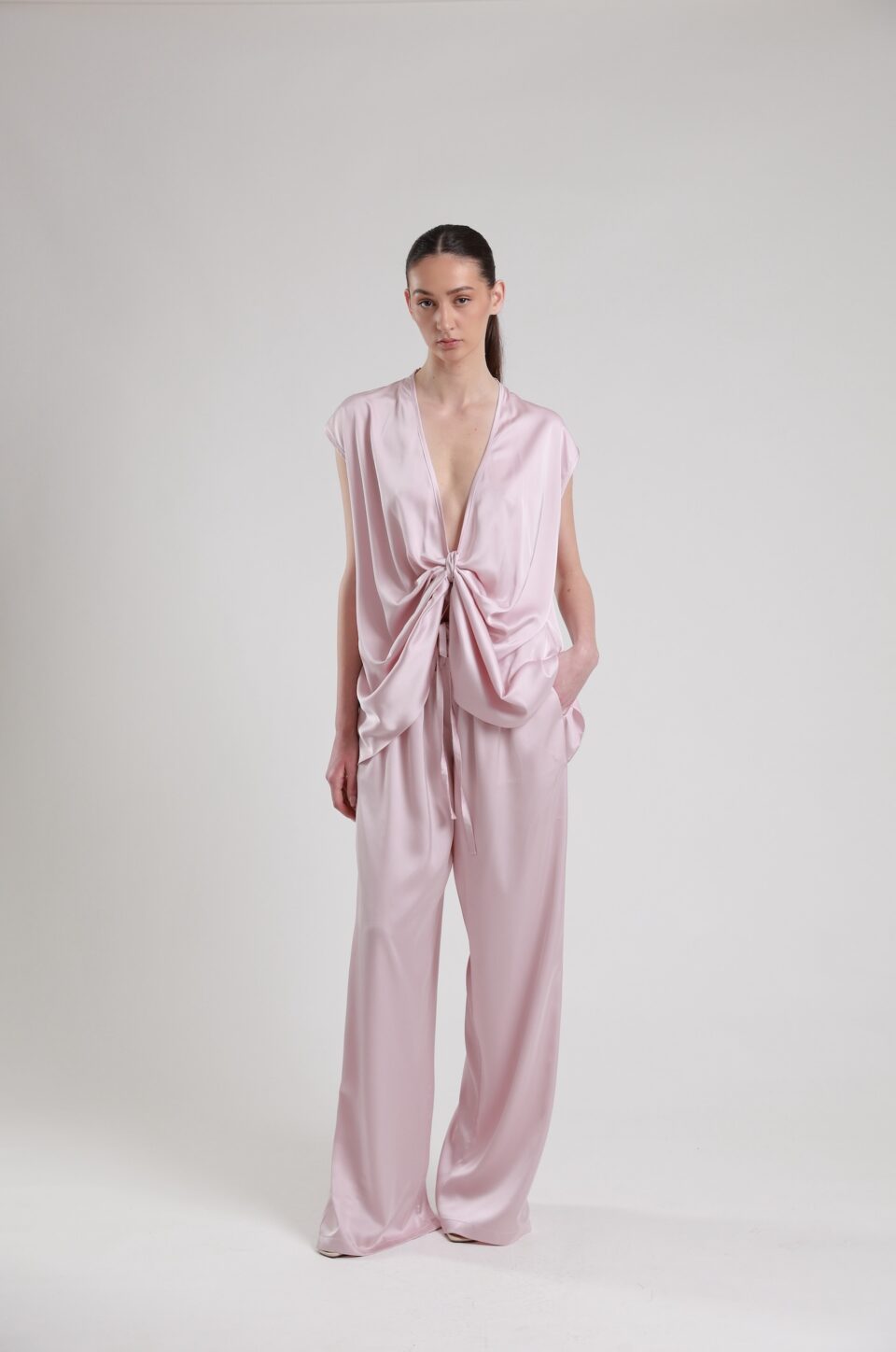 Adea Pink Satin Pants