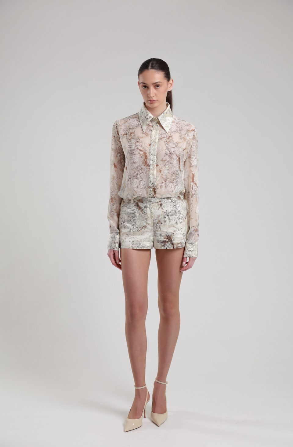 Bozhur Printed Silk Shorts